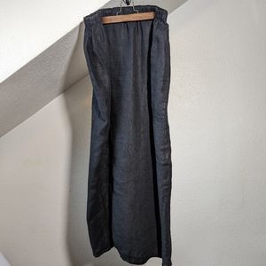 FLAX by Jeanne Engelhart 2G black linen maxi skirt